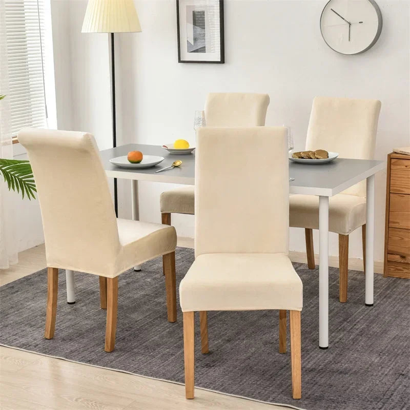 1/2/4/6 Velvet Pink Chair Cover Stretch Elastic Dining Room Chair Slipcover Spandex Case for office Chairs housse de chaise eprolo