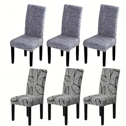 1/2/4/6Pcs Print Dining Chair Cover Elastic Chair Slipcover Case Stretch Chair Covers for Wedding Hotel Banquet eprolo
