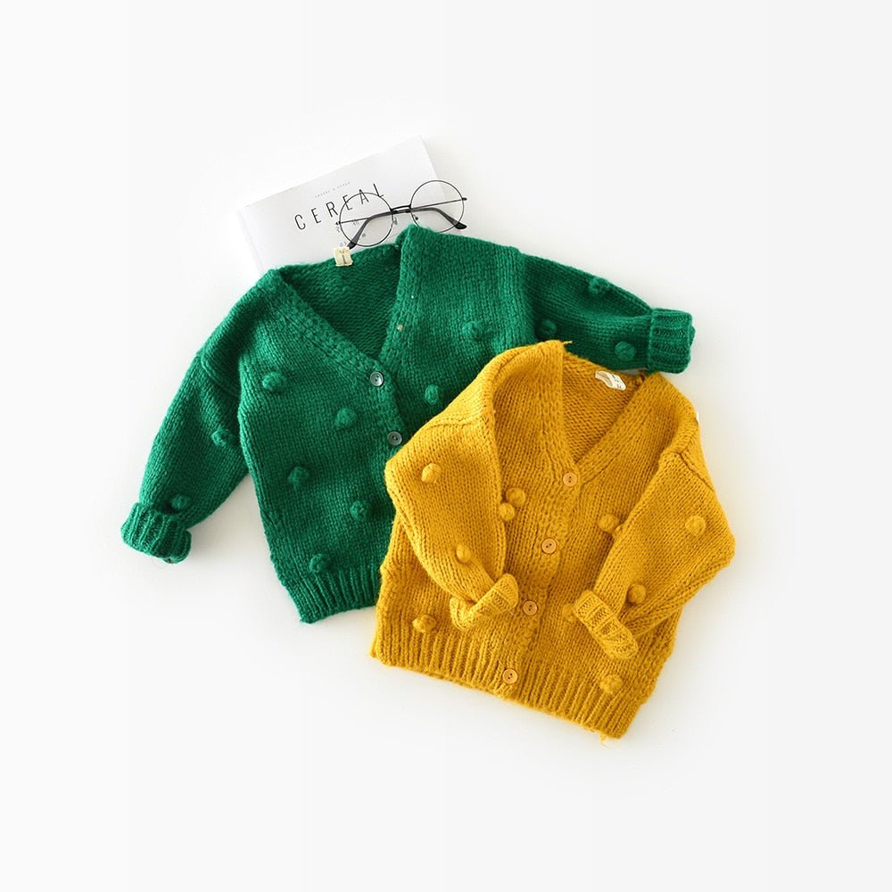 1 - 3 Years Old Baby Girl Sweater Child 17 Winter Ball In Hand Down Sweater Cardigan Jacket Cardigan For Girl Girls Cardigan - Shello's Creative Boutique