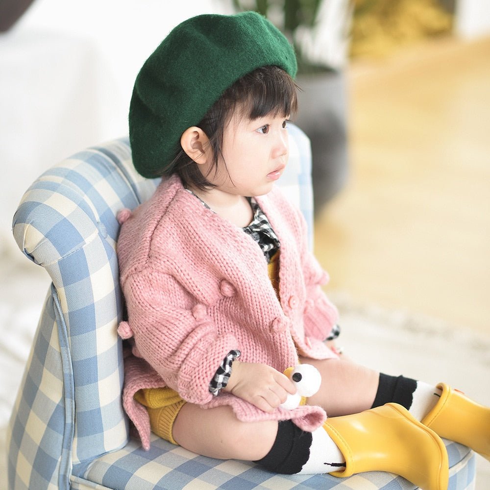 1 - 3 Years Old Baby Girl Sweater Child 17 Winter Ball In Hand Down Sweater Cardigan Jacket Cardigan For Girl Girls Cardigan - Shello's Creative Boutique