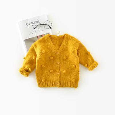 1 - 3 Years Old Baby Girl Sweater Child 17 Winter Ball In Hand Down Sweater Cardigan Jacket Cardigan For Girl Girls Cardigan - Shello's Creative Boutique
