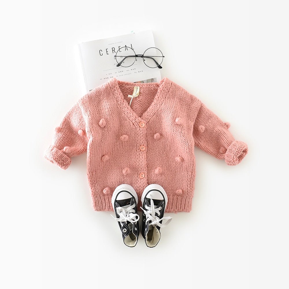 1 - 3 Years Old Baby Girl Sweater Child 17 Winter Ball In Hand Down Sweater Cardigan Jacket Cardigan For Girl Girls Cardigan - Shello's Creative Boutique