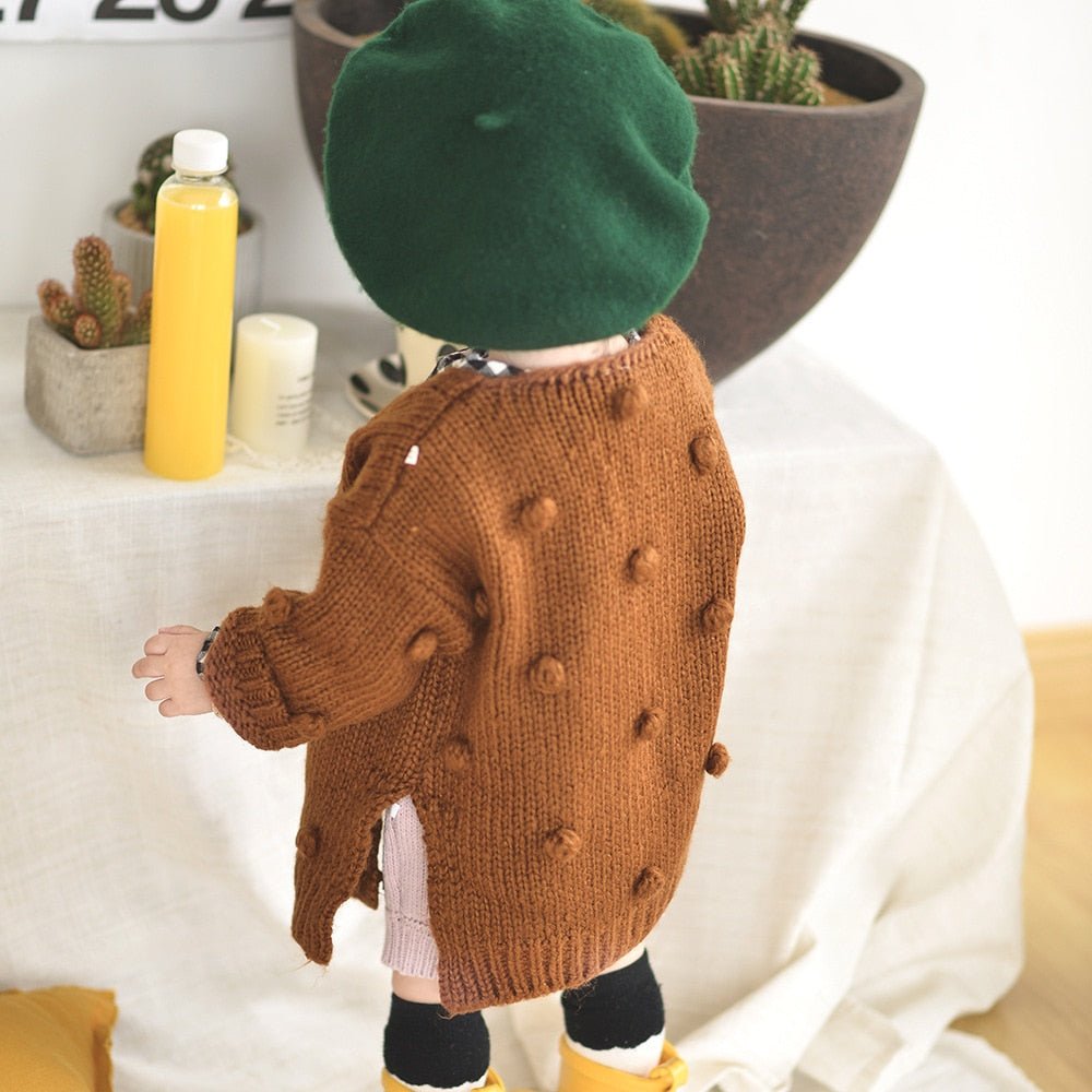 1 - 3 Years Old Baby Girl Sweater Child 17 Winter Ball In Hand Down Sweater Cardigan Jacket Cardigan For Girl Girls Cardigan - Shello's Creative Boutique