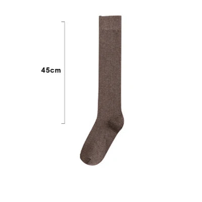 1 Pair Knee High Socks Women Socks Solid Color Stocking College Style Casual JK Japanese Fashion Calf Sock Sports Fitness Socks eprolo