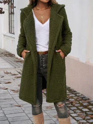 Casual Loose Hooded Plush Coat - Ultra-Soft Cozy Outerwear for Women - Shello's Creative Boutique