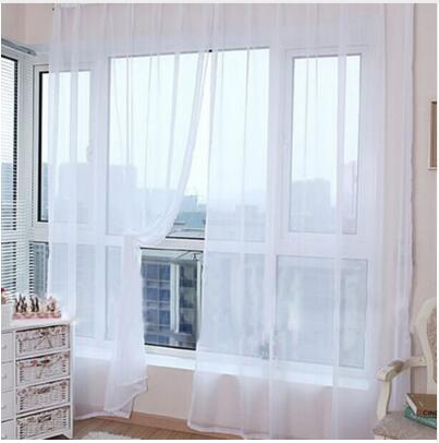 100*200cm Cheap Modern Window Curtain Home White Tulle Curtains for Living Room Bedroom Bathroom Polyester Window Screen - Shello's Creative Boutique