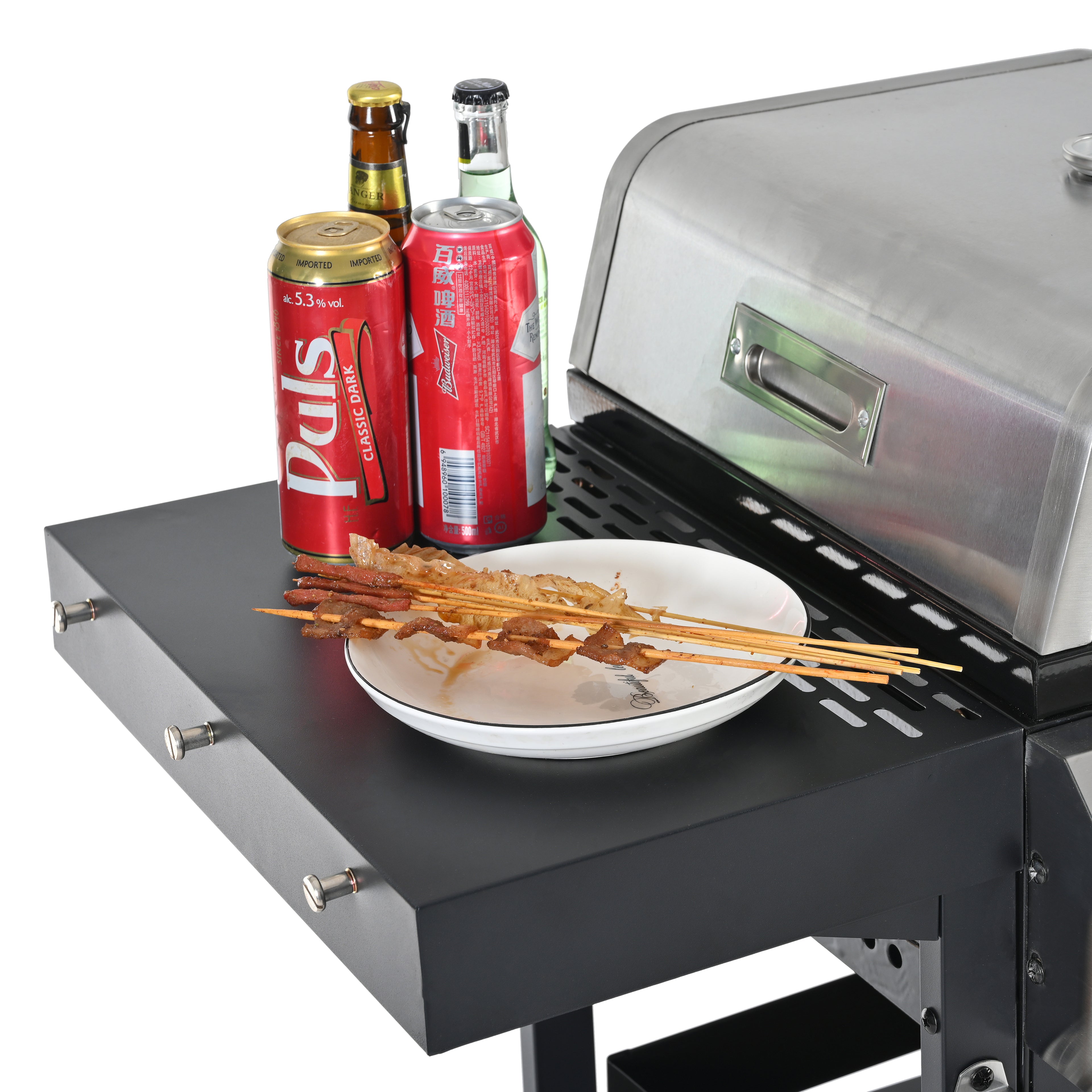 2+2 multifunctional gas barbecue grill and covered grill combination for outdoor cooking - barbecue, barbecue, pizza. eprolo