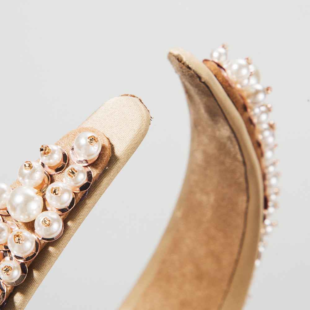 Hair Hoop Hair Accessories Baroque Hair Hoop Hand Nail Pearl Versatile Net Red Catwalk Head Hoop