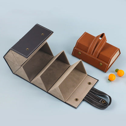 Premium Leather Glasses Storage Case - Elegant Organizer for 2-6 Sunglasses