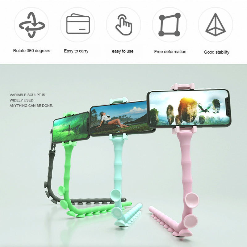 Suction Cup Lazy Phone Holder Caterpillar Cell Phone Holder Desktop Flexible Worm Car Mount Home Cute Phone Wall Bracket Bicycle eprolo