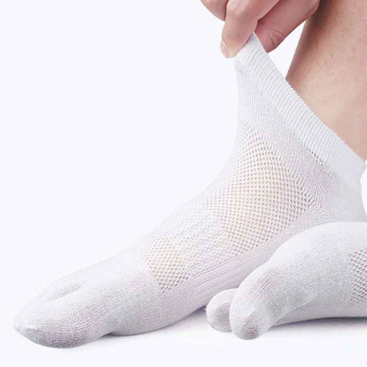 Five-Finger Socks 100% Cotton Men's Mesh Summer Thin Cotton Deodorant Socks Low-Top Split-Toe Socks Men's Socks