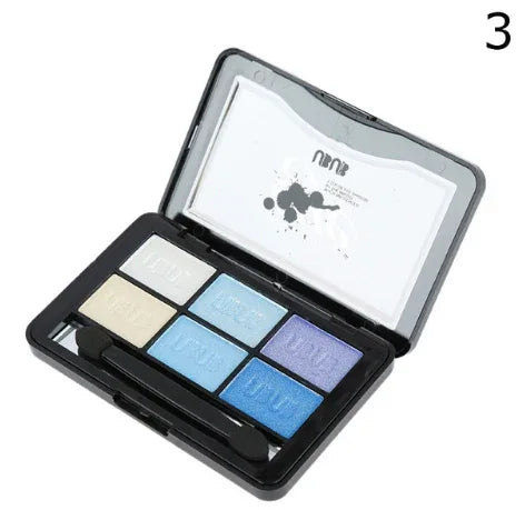 UBUB 6 Colors Roast Eye Shadow Powder Makeup Palette in Shimmer Metallic Glitter Cream Eyeshadow Palette - Shello's Creative Boutique