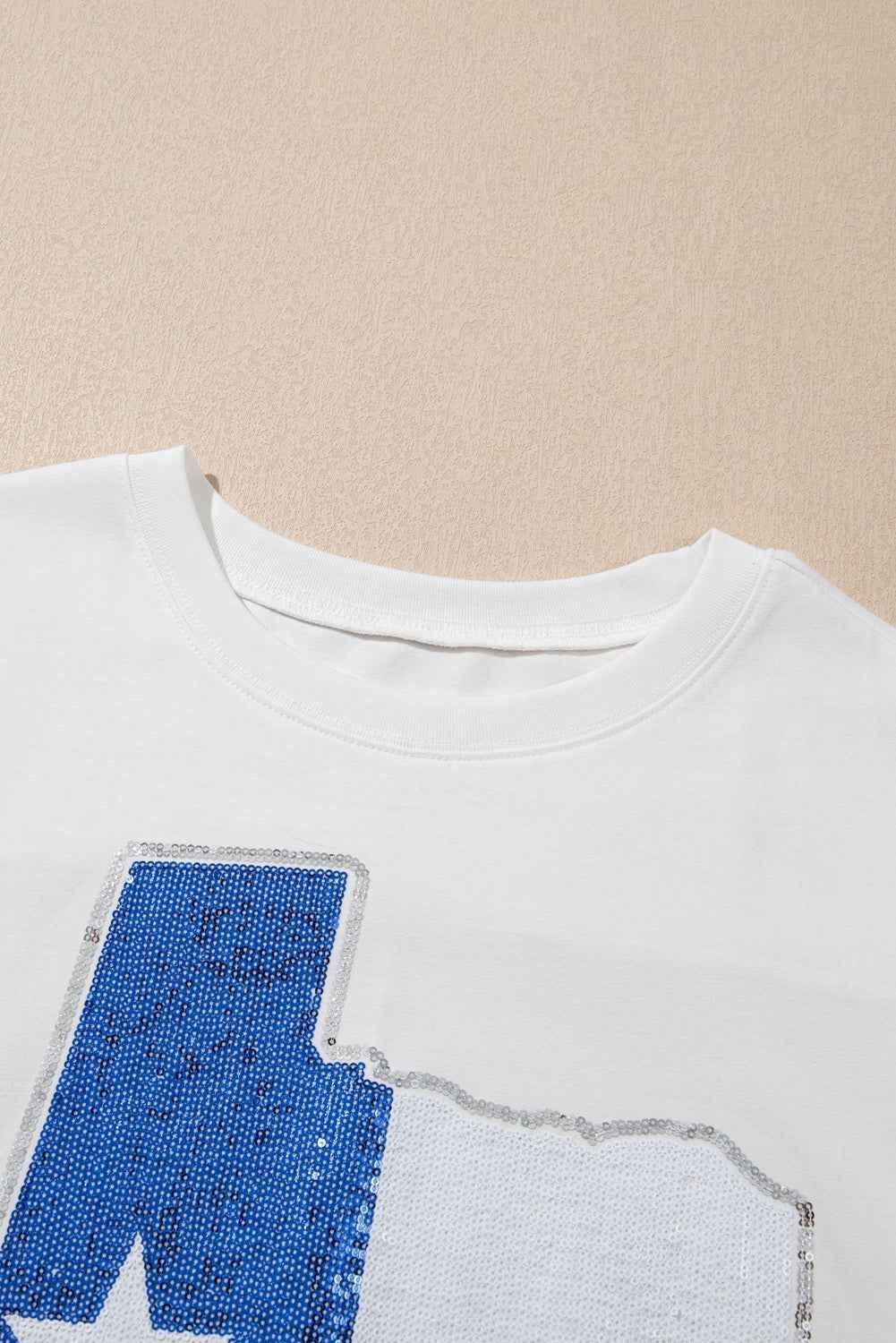 White Sequined Texas Graphic Plus Size T-Shirt - Sparkle & Style - Shello's Creative Boutique