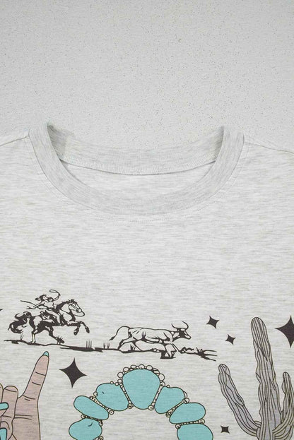 Light Grey Plus Size Vintage Graphic Tee - Shello's Creative Boutique