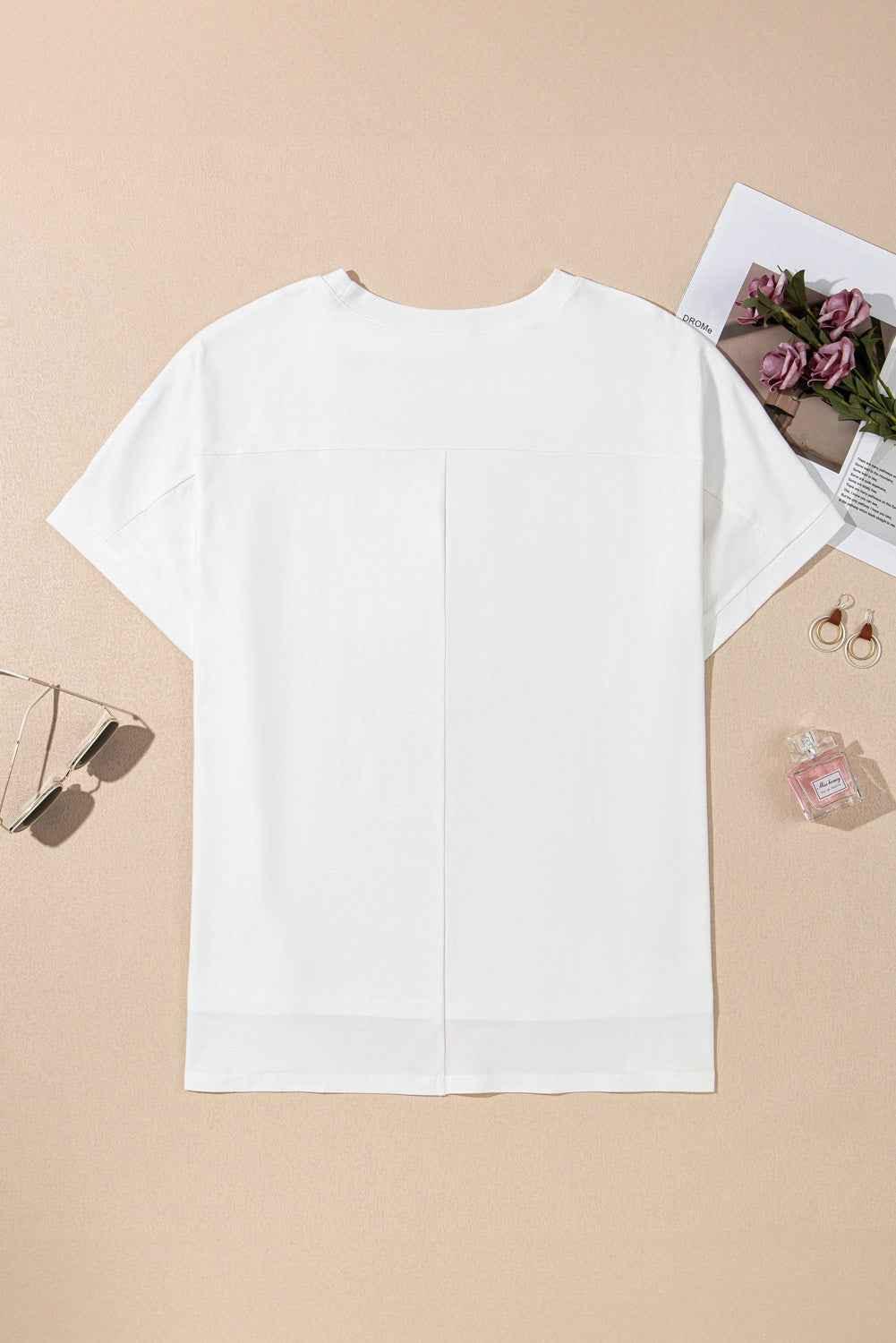 White Sequined Texas Graphic Plus Size T-Shirt - Sparkle & Style - Shello's Creative Boutique