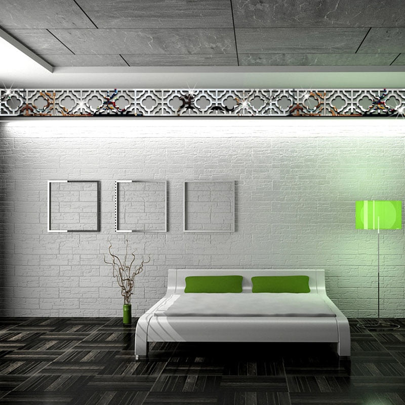 10pcs/set Lace 3D Acrylic Mirror Wall Stickers Suspended for Ceiling Decorate Sticker DIY - Shello's Creative Boutique