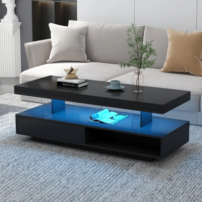 U-Can LED Coffee Table – Modern Elegance with Smart Storage - Shello's Creative Boutique