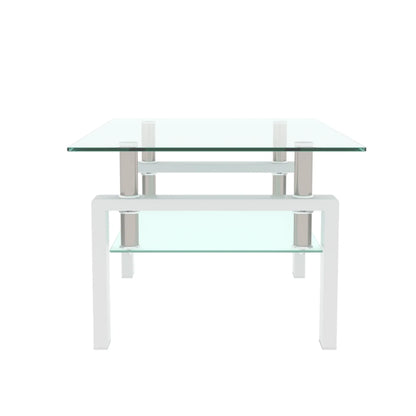 White Clear Coffee Table – Modern Elegance for Your Living Space - Shello's Creative Boutique