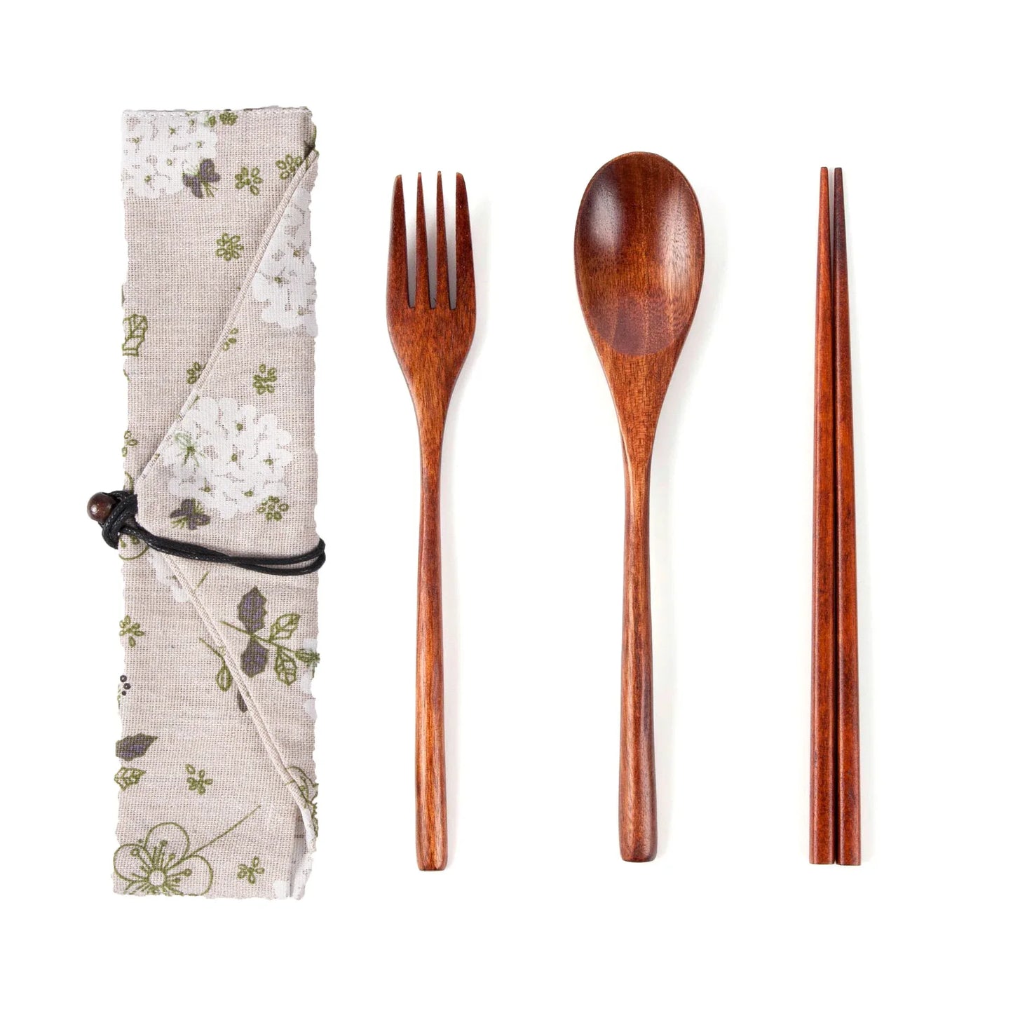 Japanese Style Long Handled Spoons, Forks, Chopsticks, Three Piece Set Of Wooden Portable Tableware, Chopsticks, Spoons, Set - Shello's Creative Boutique