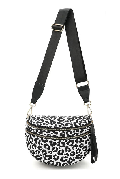 Chestnut Checkered Print Wide Strap Large Crossbody Bag - Shello's Creative Boutique