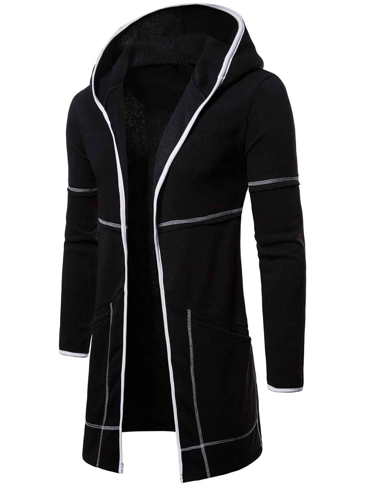Open Front Long Sleeve Longline Hoodie