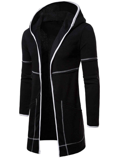 Open Front Long Sleeve Longline Hoodie