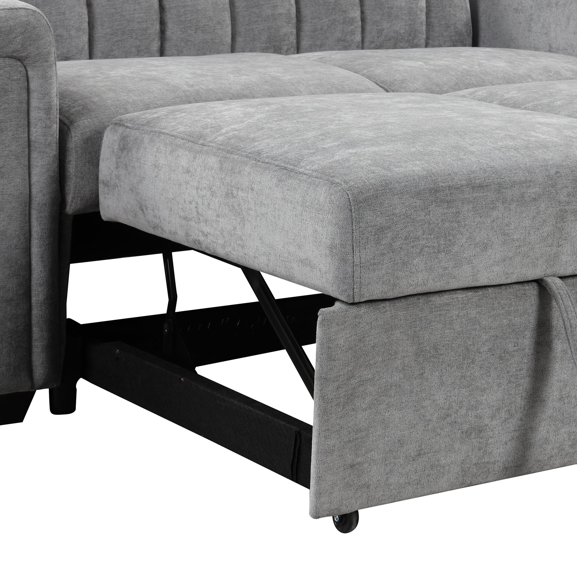 U_STYLE Convertible Soft Cushion Sofa Pull Bed ,for Two People to Sit On eprolo