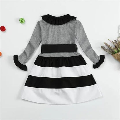Dot Long Sleeve Dress For Girls Clothing Child Costume Baby Girl Clothing Teenager School Daily Wear Sashes Kids Casual Clothes - Shello's Creative Boutique