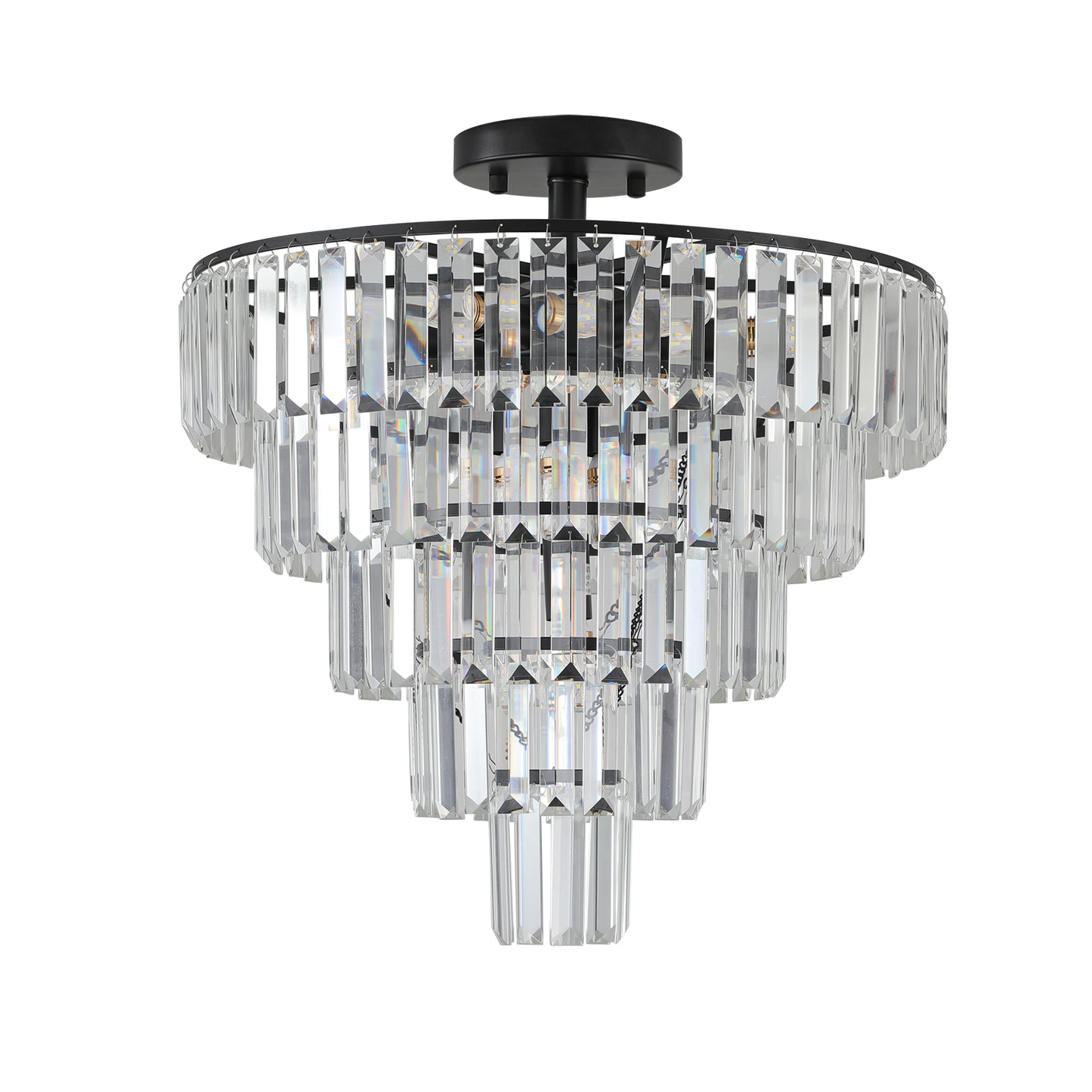 Black large crystal chandelier, modern style chandelier, dining room, living room, bedroom eprolo