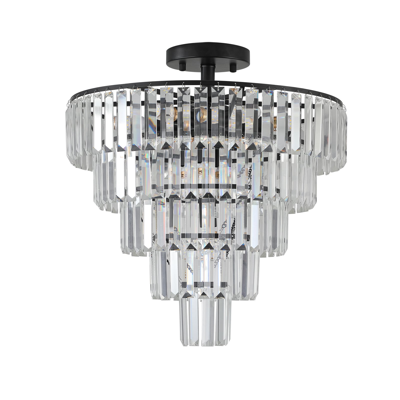 Black large crystal chandelier, modern style chandelier, dining room, living room, bedroom eprolo