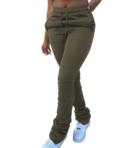 Elevate Your Style Women's Fashion Faux Denim Print Drawstring Elastic Waist Pants! - Shello's Creative Boutique