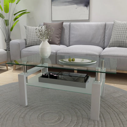 White Clear Coffee Table – Modern Elegance for Your Living Space - Shello's Creative Boutique