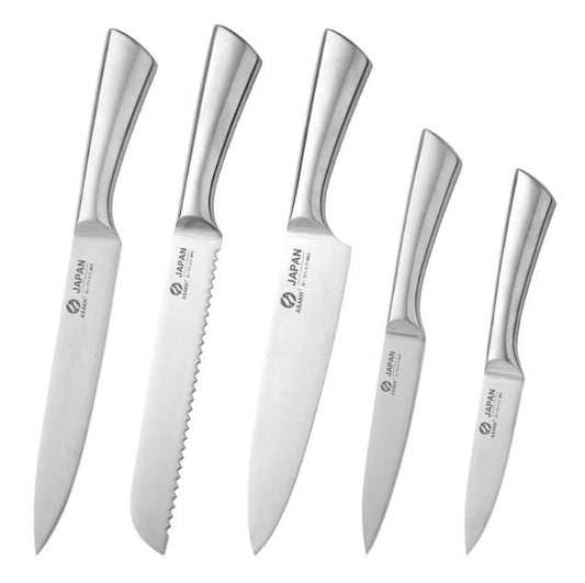 Hollow Handle Chef's Knife Five-piece Kitchen Knife Set Stainless Steel Kitchen Knife Sharp Slicing Knife Fruit Bread Knife eprolo
