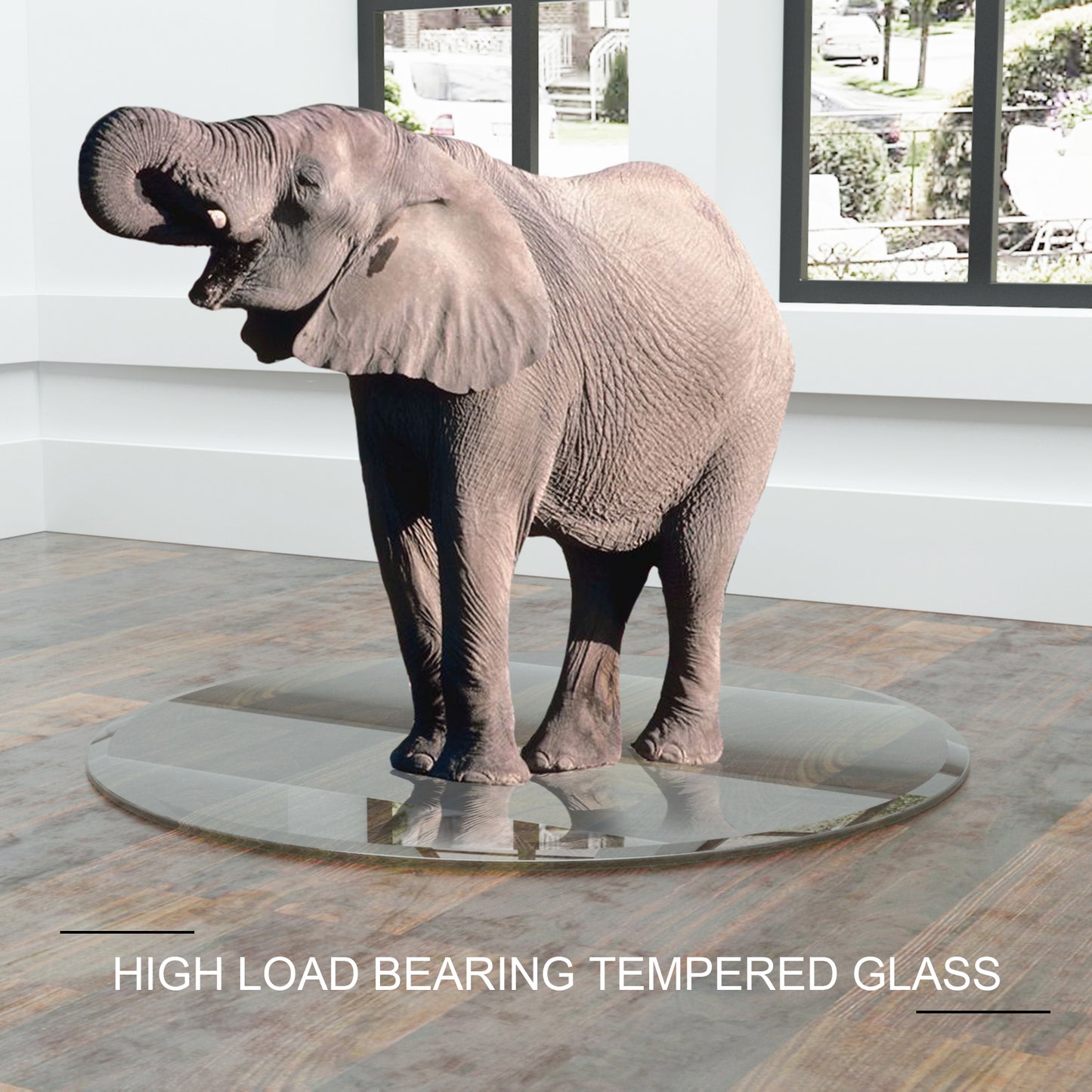36" Inch Round Tempered Glass Table Top Clear Glass 1/4" Inch Thick Flat Polished Edge eprolo