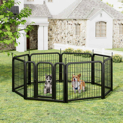 8-Panel Dog Fence - 24" Portable Indoor/Outdoor Pet Pen