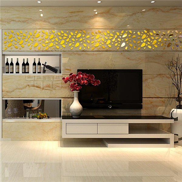 12pcs 3D Mirror Removable Wall Sticker Mirror Mural Wall Decal Modern Art DIY Home Decor - Shello's Creative Boutique