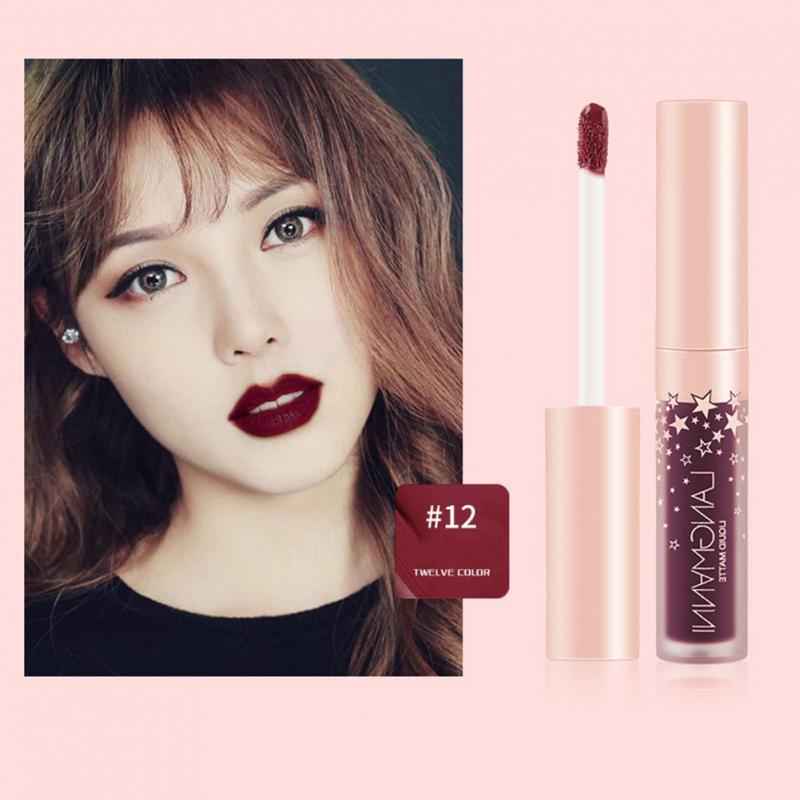 12PCS Matte Lipsticks Waterproof Lipstick Non-stick Cup Lipstick