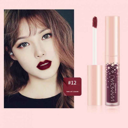 12PCS Matte Lipsticks Waterproof Lipstick Non-stick Cup Lipstick