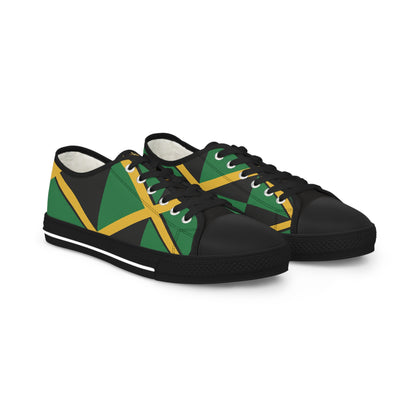 Jamaican Flag Low Top Canvas Sneakers — Green, Black & Gold | Men's