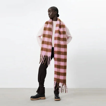 Designer Brand Winter Scarf for Women Men Warm Cashmere Tassel Large Shawl Wrap Unisex Blanket Scarves Luxury - Shello's Creative Boutique