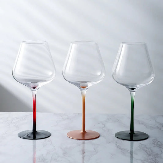 Black and Red Bow Tie Burgundy Wine Glass Pot Belly Home Kitchen Light Luxury Lead-free Crystal Color Glass Wine Original Goblet eprolo