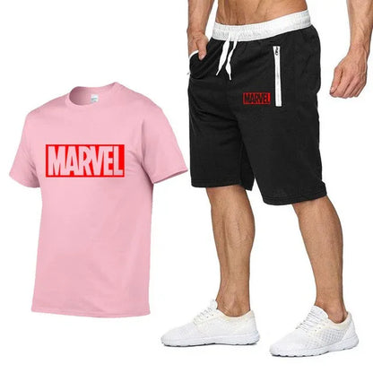 Cotton T Shirts+Shorts Men Sets Brand Clothing Two Pieces Tracksuit - Shello's Creative Boutique