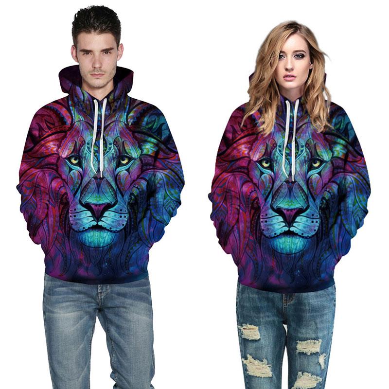 Men Women 3d Sweatshirts Print Paisley Flowers Lion Hoodies eprolo