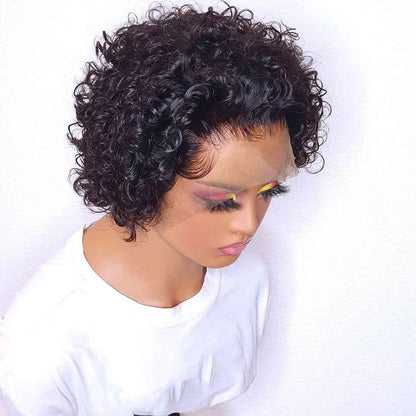New Front Lace Pixie Wig - Premium Short Human Hair Headgear - Shello's Creative Boutique