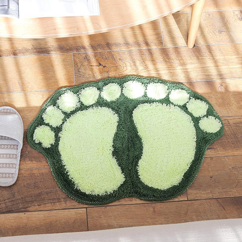 Footprint Bath Mat - Non-Slip Plush Bathroom Rug 58.5x38.5cm - Shello's Creative Boutique
