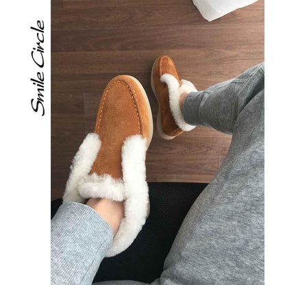 Women's Suede Ankle Boots - Warm Fur-Lined Winter Boots - Shello's Creative Boutique
