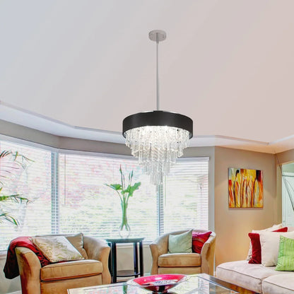 Modern Crystal Chandelier for Living Room – Luxury Round Crystal Lamp for Home Décor Light Fixture - Shello's Creative Boutique