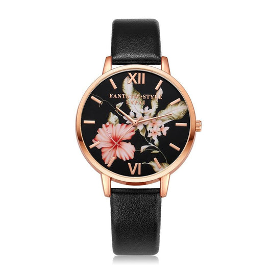 Women Flowers Bracelet Watch 