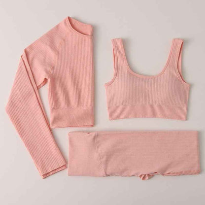 Women Gym Clothing High Waist Yoga Pants Tracksuit Fitness Clothing Two or Three-Piece Set