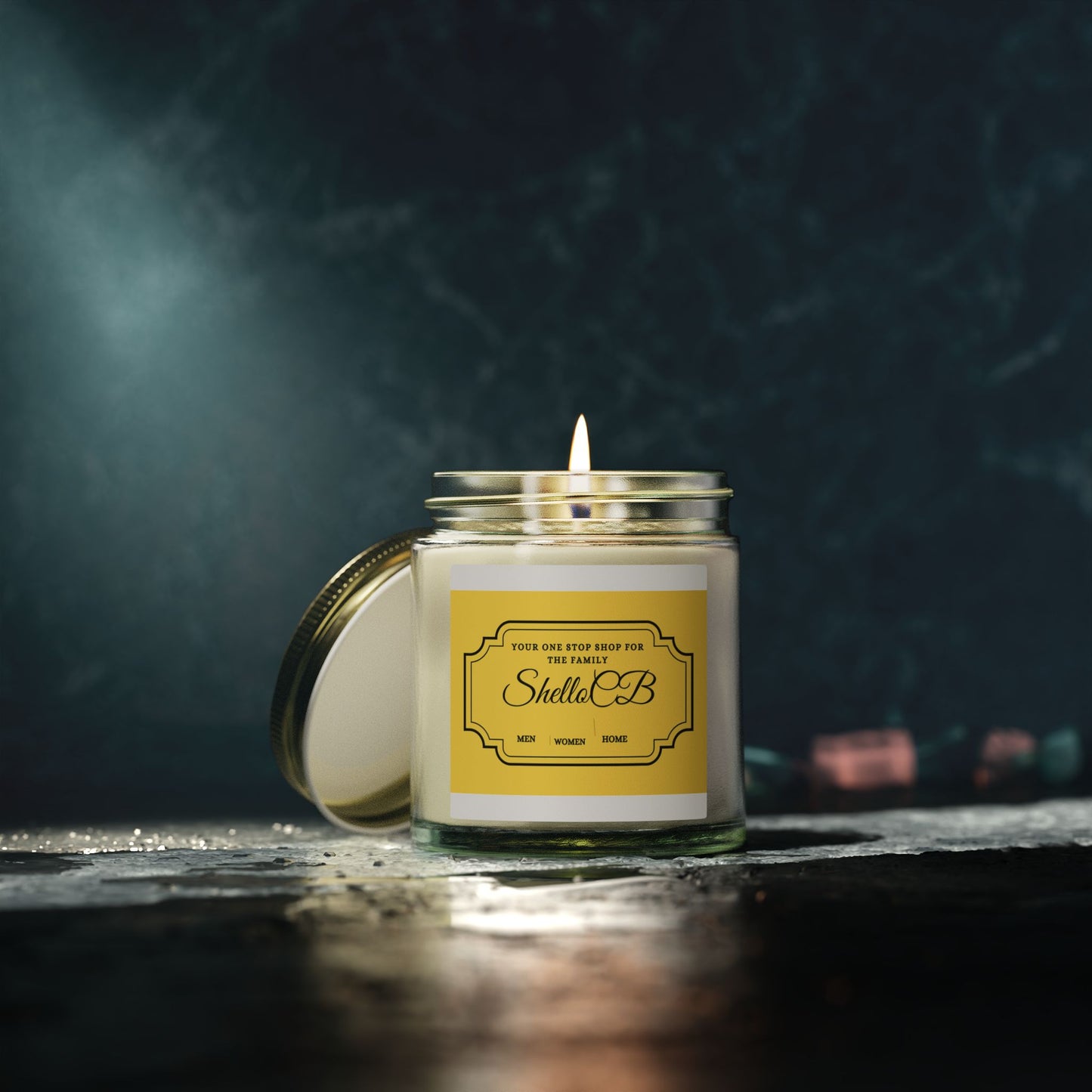 Coconut Apricot Wax Candle – Premium Hand-Poured Scented Candle with Gold Lid